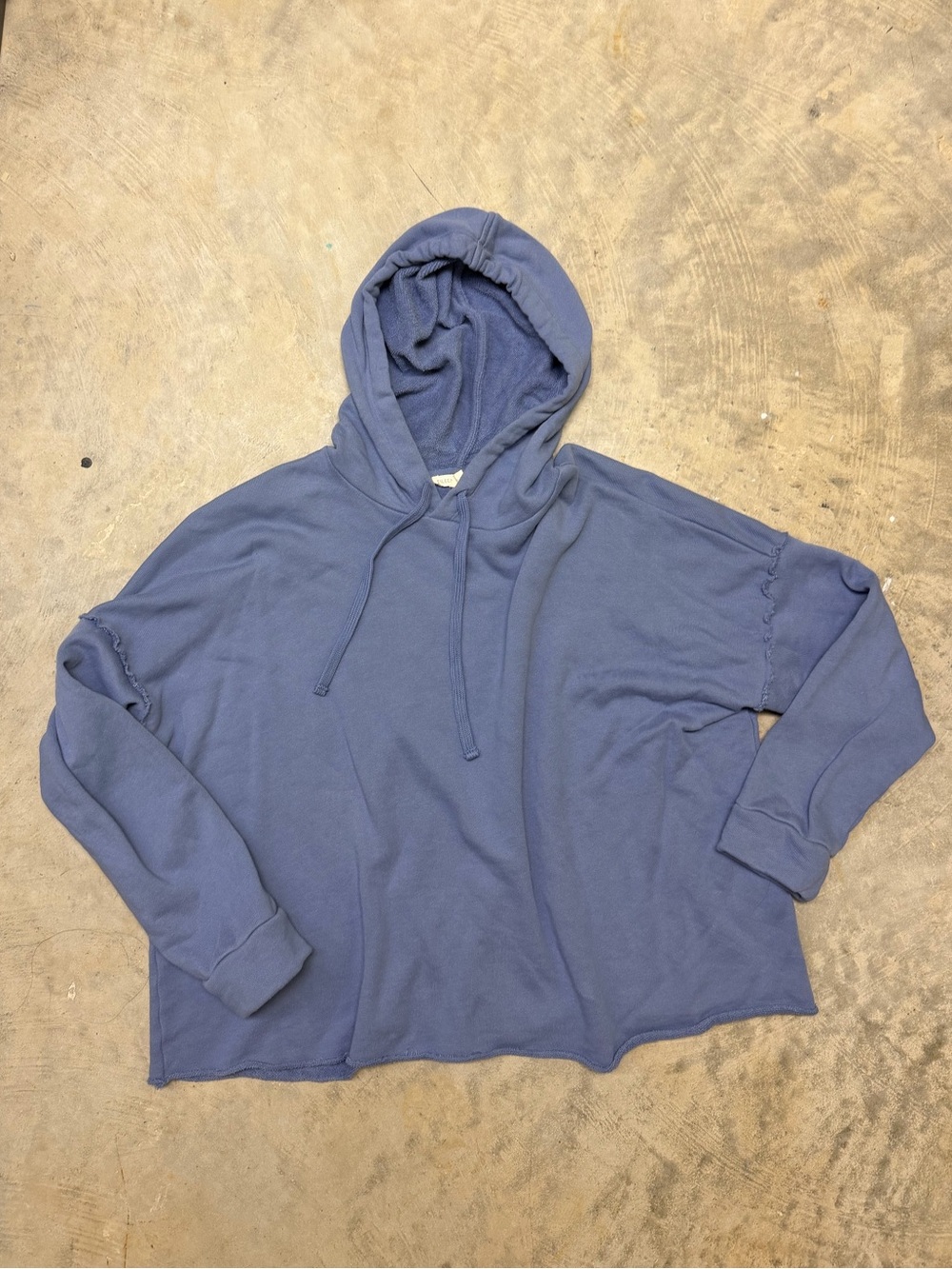 Eileen Fisher Dusty Blue Relaxed Hoodie Sweater